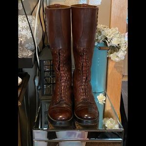 Vintage Tall Brown Dress Boots Size 10D